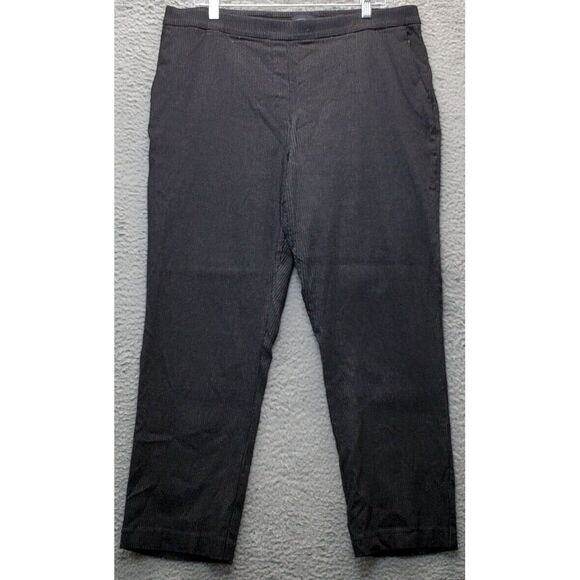 Massimo Fabbro ITALY Pants‎ Women's 16 Black Check Stretch Elastic Waist Pull On - Picture 1 of 6